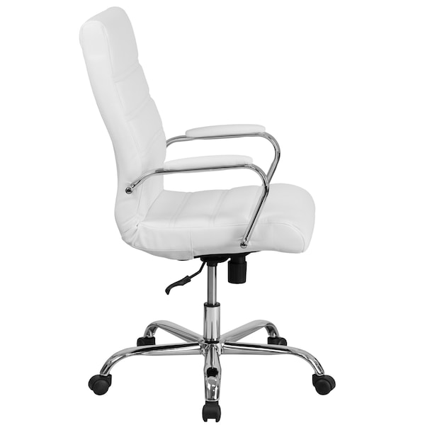 Flash Furniture Contemporary Chair White High Back Exec Chair, Fixed Arms, 18-1/4" to 22-1/4" Height - GO-2286H-WH-GG