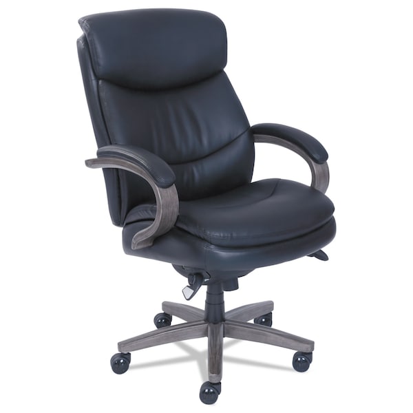 La-Z-Boy Woodbury High-Back Executive Chair, To 300 lbs., Black/Weathered Gray - 48962A