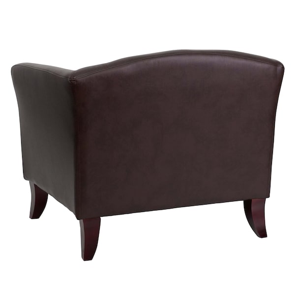 Flash Furniture Hercules Imperial Chair, Brown Back, 33-1/2 in W 31" L 29" H, Sloping, Leather Seat - 111-1-BN-GG