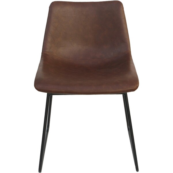 Lorell Mid-century Modern Sled Guest Chair, 18.9 in W 22.3 in L 29.1 in H, Bonded Leather Seat - 42957