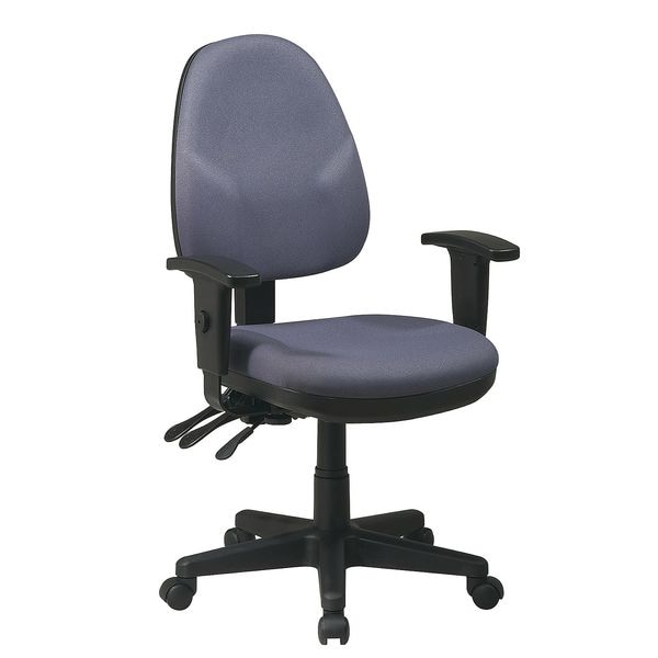 Office Star Desk Chair Desk Chair, Adjustable Arms, 20 1/2- Height, Fabric, Gray - 36427-226