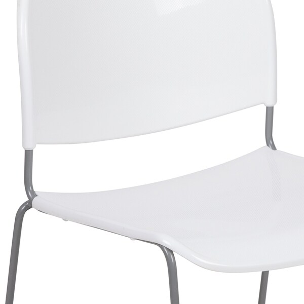 Flash Furniture White Plastic Stack Chair, PK5 - 5-RUT-188-WH-GG