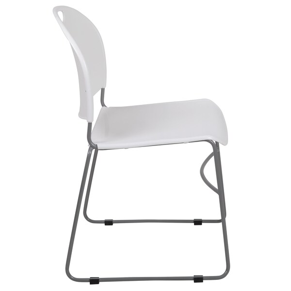Flash Furniture White Plastic Stack Chair, PK5 - 5-RUT-188-WH-GG