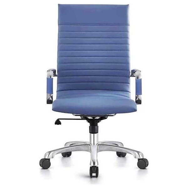 Leisuremod Harris High-Back Faux Leather Office Chair, Navy Blue - HOT19BUL