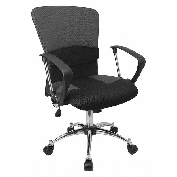 Flash Furniture Mesh Contemporary Chair, 18-1/2" to 22-1/2", Fixed Arms, Grey - LF-W23-GREY-GG