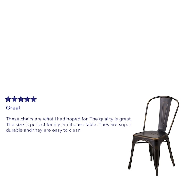 Flash Furniture Contemporary Stackable Chair, 17-3/4 in W 20" L 33-1/2" H - ET-3534-COP-GG