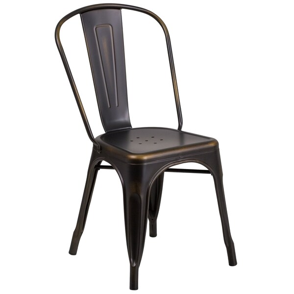Flash Furniture Contemporary Stackable Chair, 17-3/4 in W 20" L 33-1/2" H - ET-3534-COP-GG