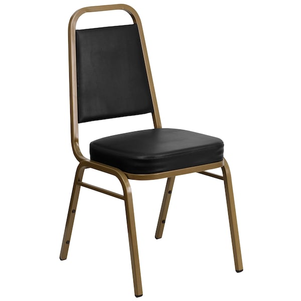 Flash Furniture Hercules Banquet Chair, Black Back, 17-1/2 in W 20-1/4" L 36" H, Vinyl Seat - FD-BHF-1-ALLGOLD-BK-GG