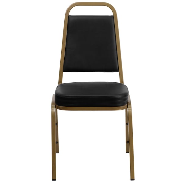 Flash Furniture Hercules Banquet Chair, Black Back, 17-1/2 in W 20-1/4" L 36" H, Vinyl Seat - FD-BHF-1-ALLGOLD-BK-GG