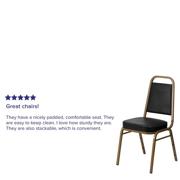 Flash Furniture Hercules Banquet Chair, Black Back, 17-1/2 in W 20-1/4" L 36" H, Vinyl Seat - FD-BHF-1-ALLGOLD-BK-GG