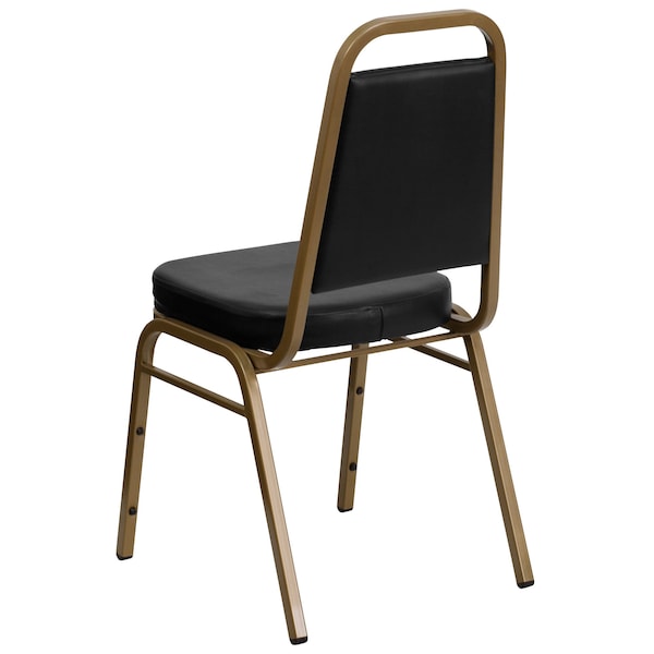 Flash Furniture Hercules Banquet Chair, Black Back, 17-1/2 in W 20-1/4" L 36" H, Vinyl Seat - FD-BHF-1-ALLGOLD-BK-GG