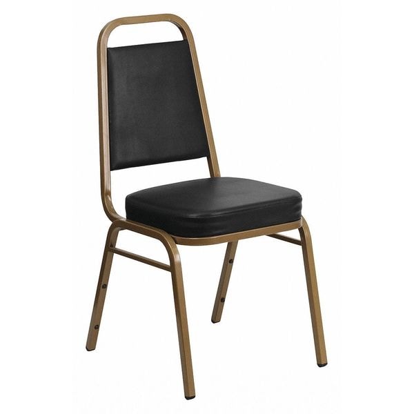 Flash Furniture Hercules Banquet Chair, Black Back, 17-1/2 in W 20-1/4" L 36" H, Vinyl Seat - FD-BHF-1-ALLGOLD-BK-GG