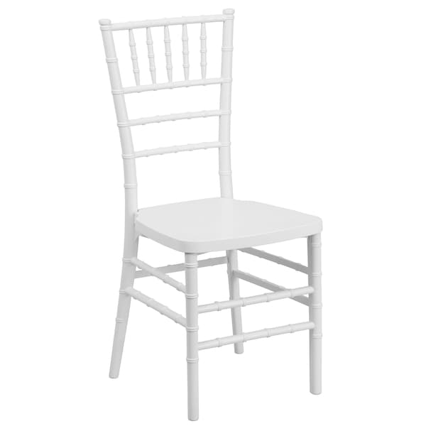 Flash Furniture Hercules Premium Chiavari Chair, White Seat, White Back, 15.75 W 18-1/2" L 36.5 H, Resin Seat - LE-WHITE-GG