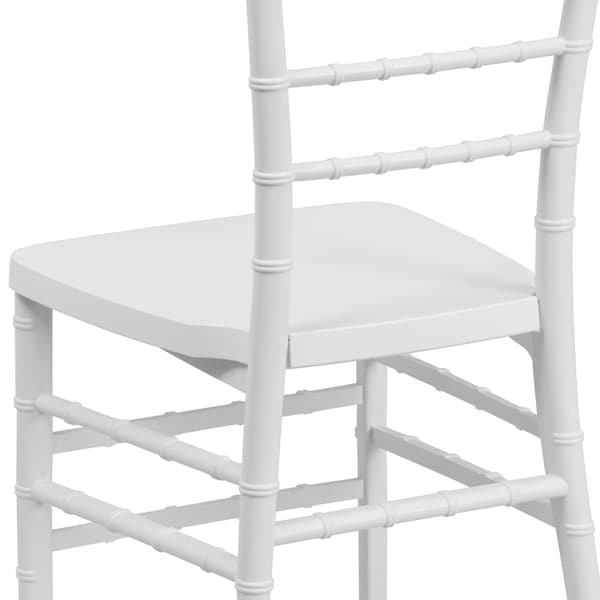 Flash Furniture Hercules Premium Chiavari Chair, White Seat, White Back, 15.75 W 18-1/2" L 36.5 H, Resin Seat - LE-WHITE-GG