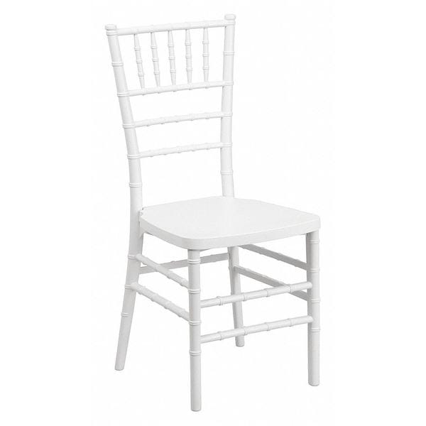 Flash Furniture Hercules Premium Chiavari Chair, White Seat, White Back, 15.75 W 18-1/2" L 36.5 H, Resin Seat - LE-WHITE-GG