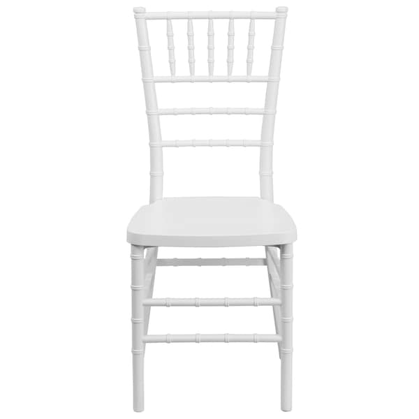 Flash Furniture Hercules Premium Chiavari Chair, White Seat, White Back, 15.75 W 18-1/2" L 36.5 H, Resin Seat - LE-WHITE-GG