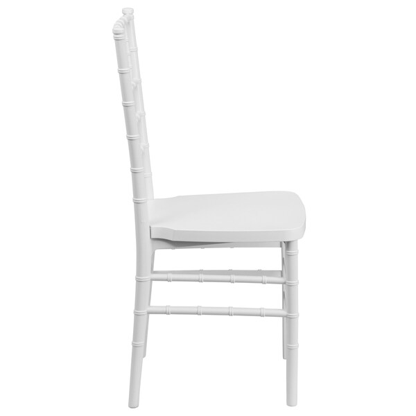 Flash Furniture Hercules Premium Chiavari Chair, White Seat, White Back, 15.75 W 18-1/2" L 36.5 H, Resin Seat - LE-WHITE-GG