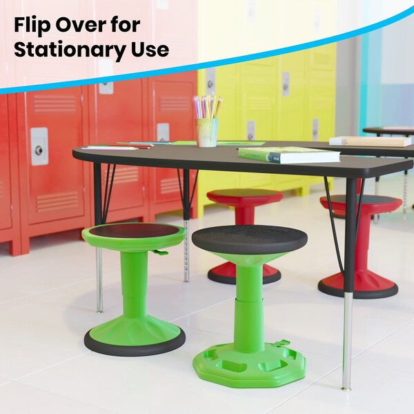 Flash Furniture Green Kids Adjustable Active Learning Stool - AY-9001S-GN-GG