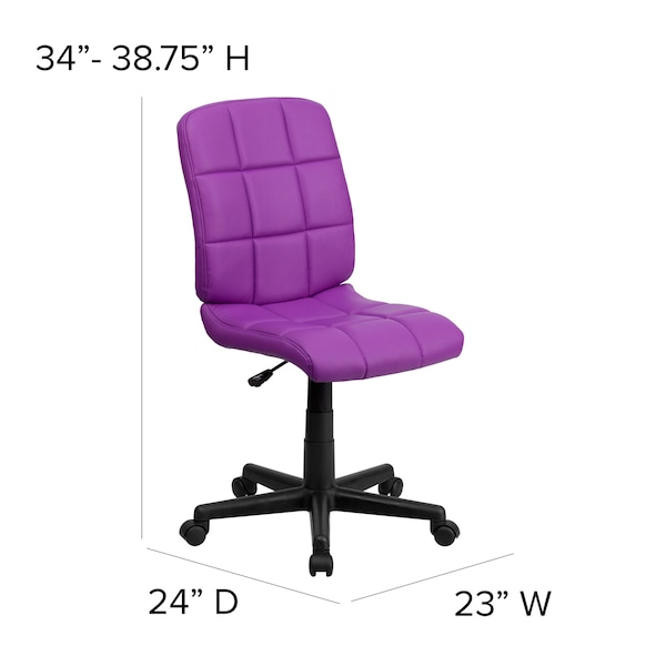Flash Furniture Metal Contemporary Chair, 16-3/4" to 21-3/4, Purple - GO-1691-1-PUR-GG