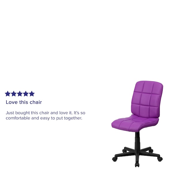 Flash Furniture Metal Contemporary Chair, 16-3/4" to 21-3/4, Purple - GO-1691-1-PUR-GG