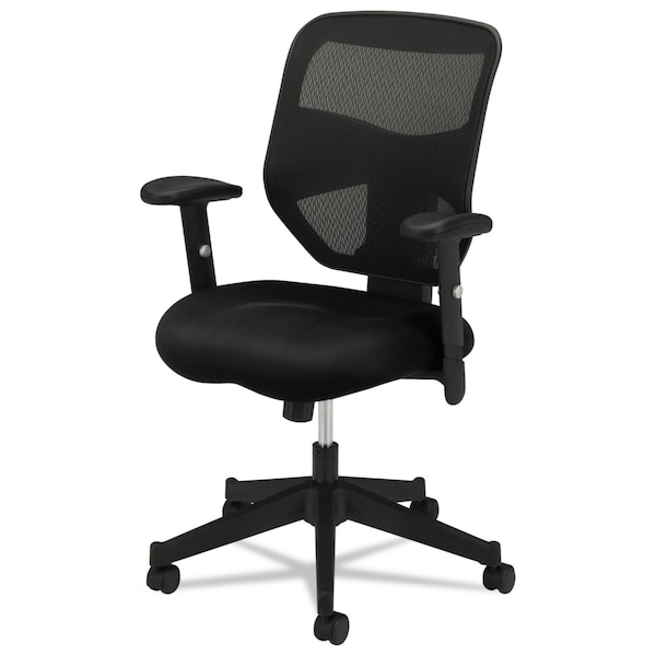 Hon Basyx Task Chair Chair, Mesh, Hi-Back, Black, Adjustable Arms, Mesh, Black - VL531MM10