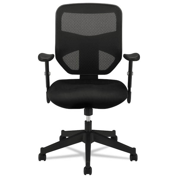 Hon Basyx Task Chair Chair, Mesh, Hi-Back, Black, Adjustable Arms, Mesh, Black - VL531MM10