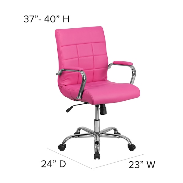 Flash Furniture Contemporary Chair Fixed Arms, 18-1/2" to 22-1/4" Height, Pink - GO-2240-PK-GG