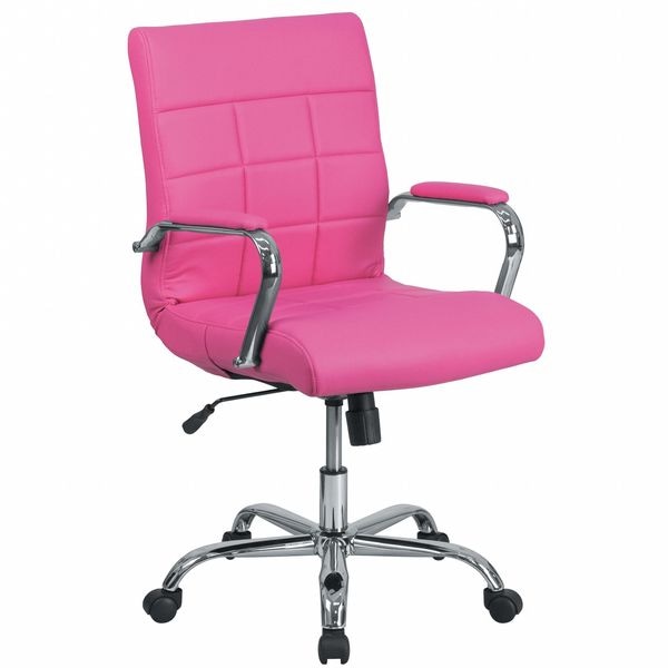 Flash Furniture Contemporary Chair Fixed Arms, 18-1/2" to 22-1/4" Height, Pink - GO-2240-PK-GG