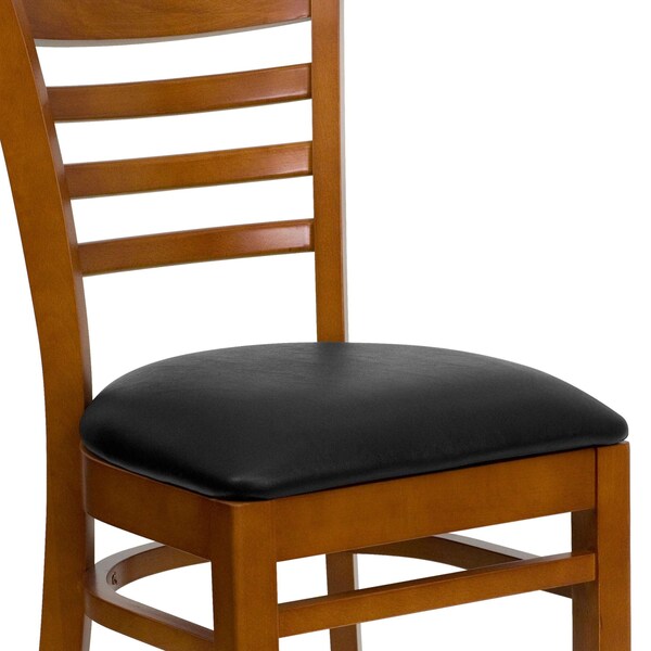 Flash Furniture Hercules Restaurant Chair, Wood Back, 17-1/4 in W 20" L 33-3/4" H - XU-DGW0005LAD-CHY-BLKV-GG
