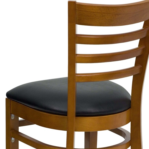 Flash Furniture Hercules Restaurant Chair, Wood Back, 17-1/4 in W 20" L 33-3/4" H - XU-DGW0005LAD-CHY-BLKV-GG