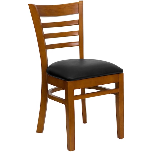 Flash Furniture Hercules Restaurant Chair, Wood Back, 17-1/4 in W 20" L 33-3/4" H - XU-DGW0005LAD-CHY-BLKV-GG