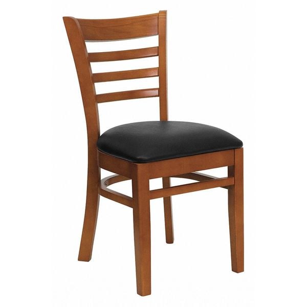 Flash Furniture Hercules Restaurant Chair, Wood Back, 17-1/4 in W 20" L 33-3/4" H - XU-DGW0005LAD-CHY-BLKV-GG