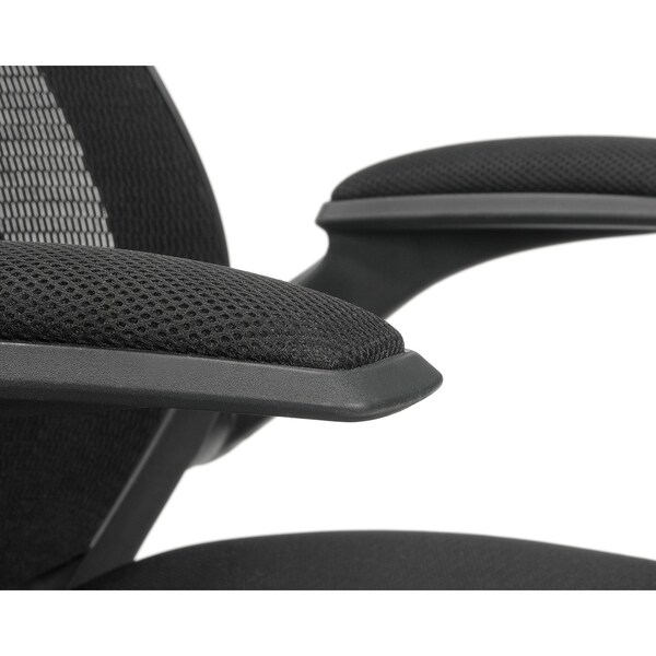 Sauder Mesh Managers Office Chair Black , Black fabric seating with molded mesh back - 420268