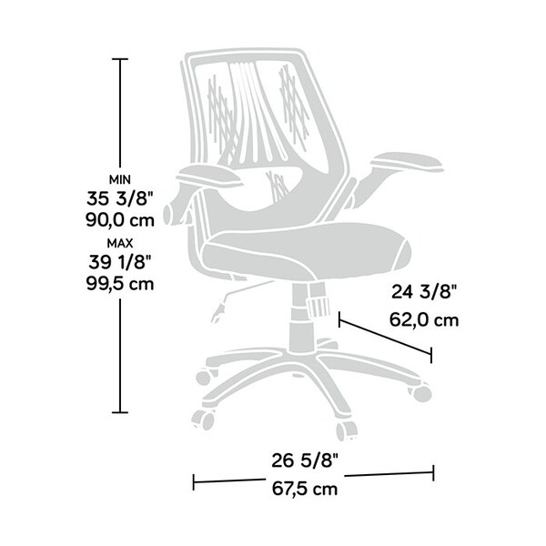 Sauder Mesh Managers Office Chair Black , Black fabric seating with molded mesh back - 420268