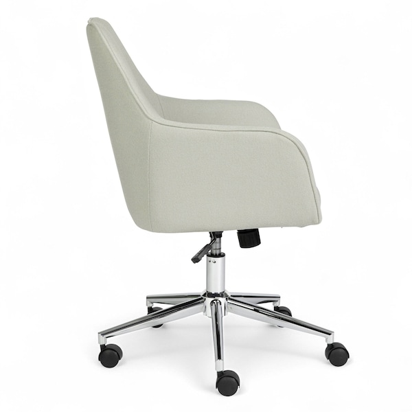 Martha Stewart Rayna Upholstered Office Chair in Light Gray/Polished Nickel - CH-220921-6-LGY-MS