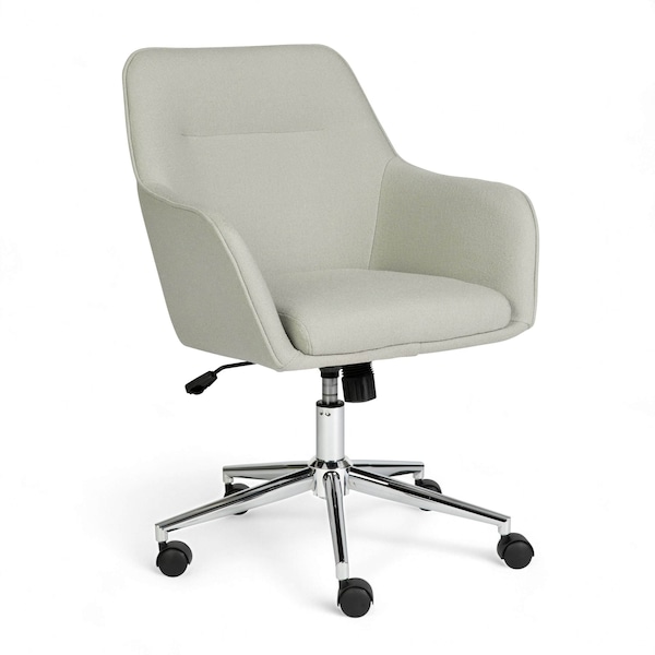 Martha Stewart Rayna Upholstered Office Chair in Light Gray/Polished Nickel - CH-220921-6-LGY-MS