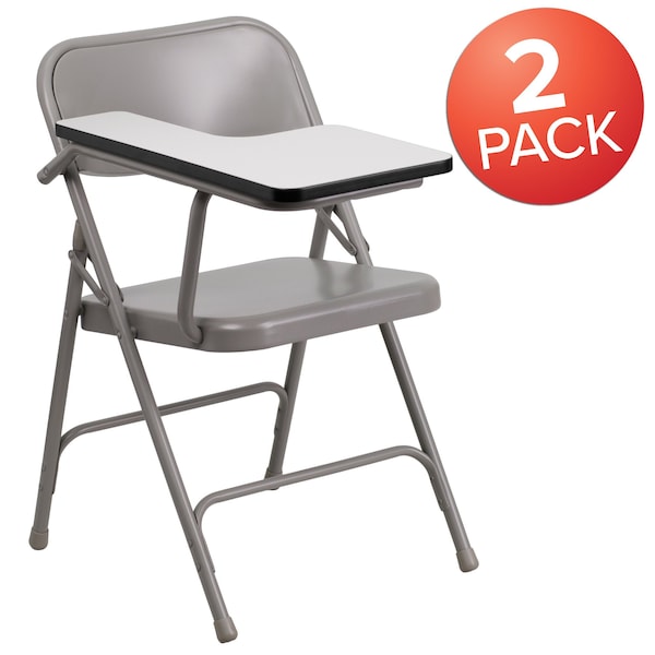 Flash Furniture Premium Steel Folding Chair with Right Handed Tablet Arm - 2-HF-309AST-RT-GG