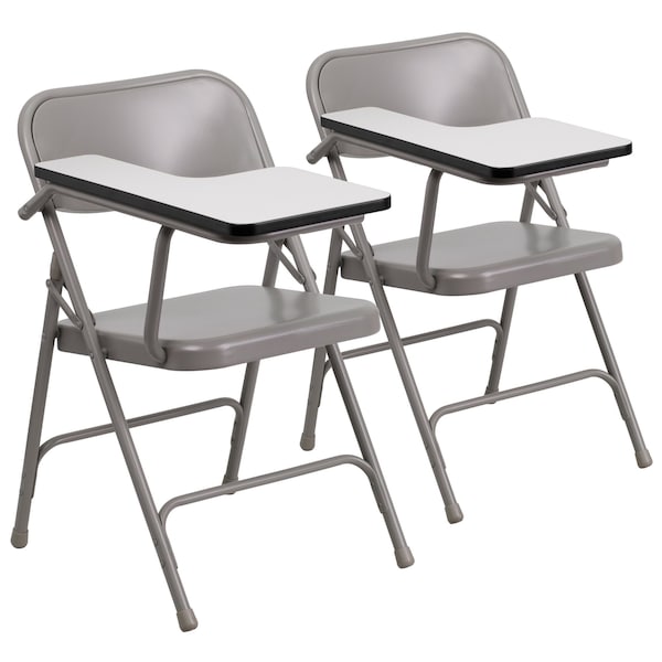Flash Furniture Premium Steel Folding Chair with Right Handed Tablet Arm - 2-HF-309AST-RT-GG