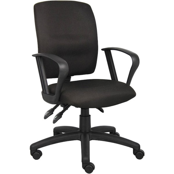 Boss Fabric Task Chair, Loop, Black - B3037-BK