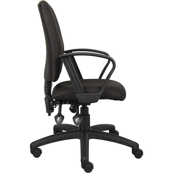 Boss Fabric Task Chair, Loop, Black - B3037-BK