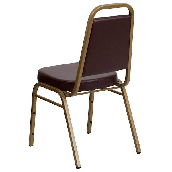 Flash Furniture Hercules Banquet Chair, Brown Back, 17-1/2 in W 20-1/4" L 36" H, Vinyl Seat - FD-BHF-1-ALLGOLD-BN-GG