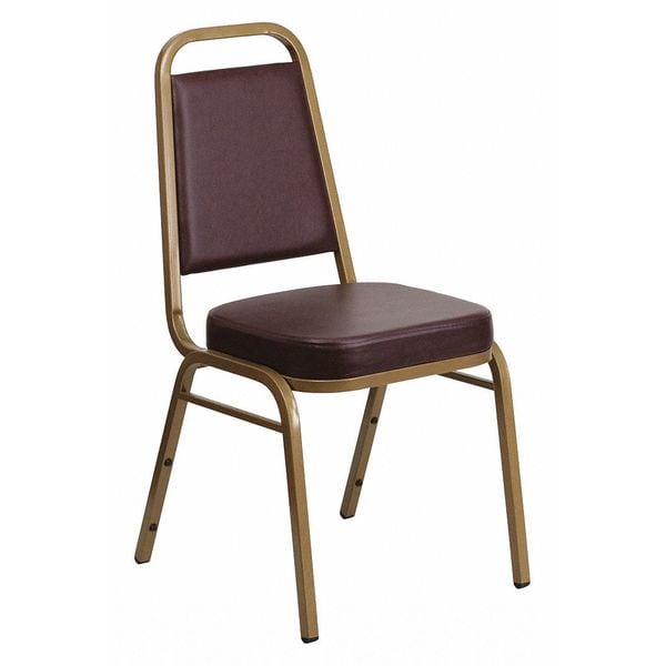Flash Furniture Hercules Banquet Chair, Brown Back, 17-1/2 in W 20-1/4" L 36" H, Vinyl Seat - FD-BHF-1-ALLGOLD-BN-GG