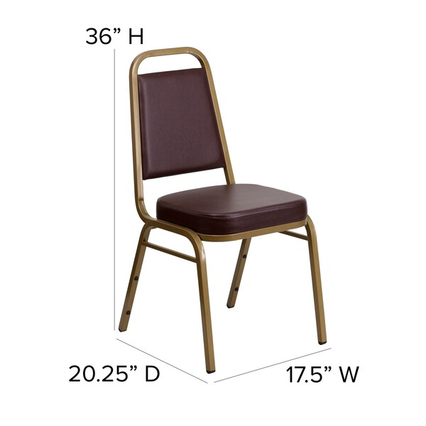 Flash Furniture Hercules Banquet Chair, Brown Back, 17-1/2 in W 20-1/4" L 36" H, Vinyl Seat - FD-BHF-1-ALLGOLD-BN-GG