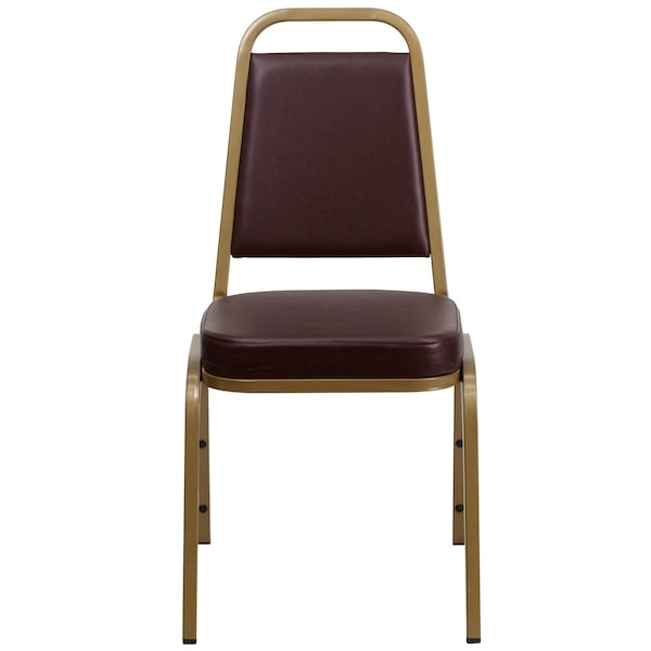 Flash Furniture Hercules Banquet Chair, Brown Back, 17-1/2 in W 20-1/4" L 36" H, Vinyl Seat - FD-BHF-1-ALLGOLD-BN-GG