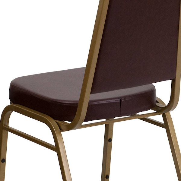 Flash Furniture Hercules Banquet Chair, Brown Back, 17-1/2 in W 20-1/4" L 36" H, Vinyl Seat - FD-BHF-1-ALLGOLD-BN-GG