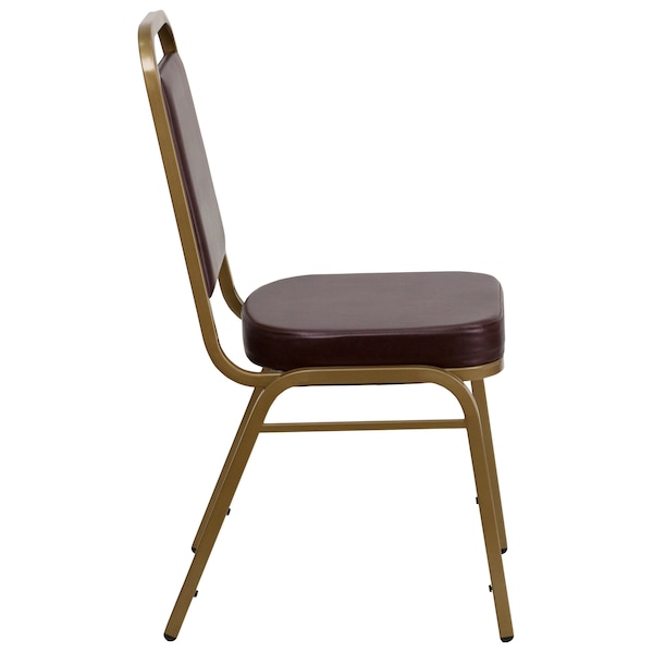 Flash Furniture Hercules Banquet Chair, Brown Back, 17-1/2 in W 20-1/4" L 36" H, Vinyl Seat - FD-BHF-1-ALLGOLD-BN-GG