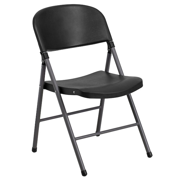 Flash Furniture Black Plastic Folding Chair - DAD-YCD-50-GG