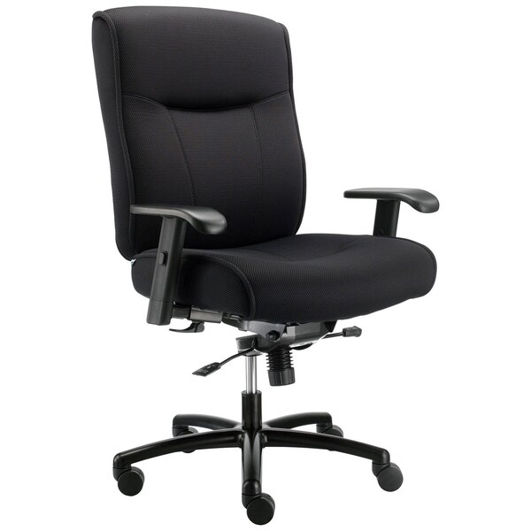 Global Industrial Big and Tall Office Chair with Arms, Fabric, Black - 695489