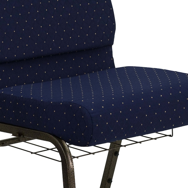 Flash Furniture Hercules Church Chair, Blue Back, 21-1/4 in W 25" L 33" H, Fabric Seat - FD-CH0221-4-GV-S0810-BAS-GG