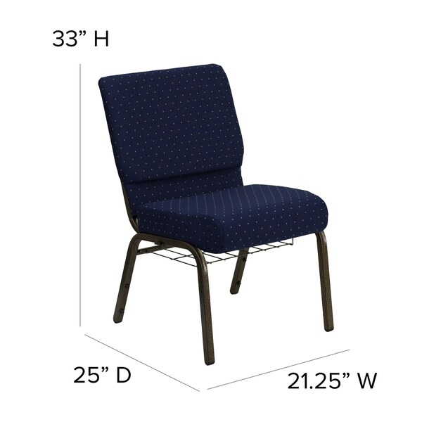 Flash Furniture Hercules Church Chair, Blue Back, 21-1/4 in W 25" L 33" H, Fabric Seat - FD-CH0221-4-GV-S0810-BAS-GG